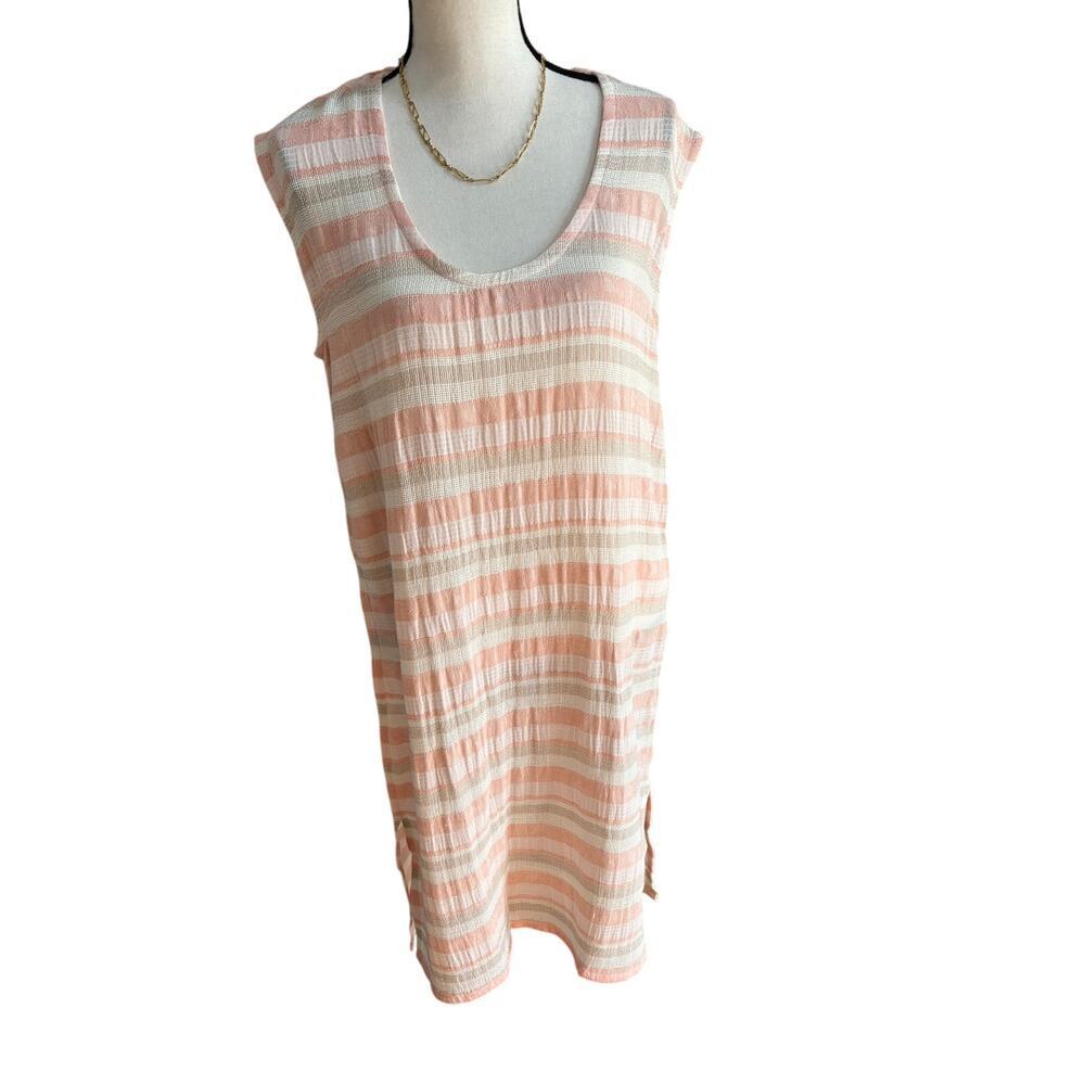 Jeune Otte Linnea Midi Shift Dress Stripe Cotton Linen NWT Women’s Small $384 - Picture 1 of 7